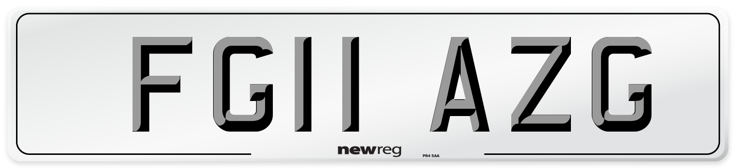 FG11 AZG Number Plate from New Reg